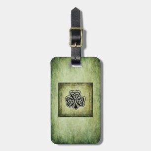 Étiquette À Bagage Vintage grundge shamrock irlandais chanceux