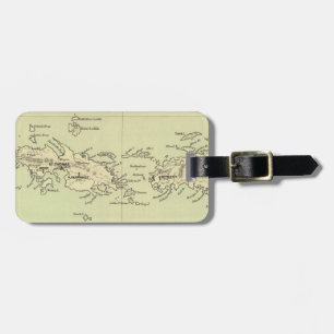 Étiquette À Bagage Vintage Map of The Virgin Islands