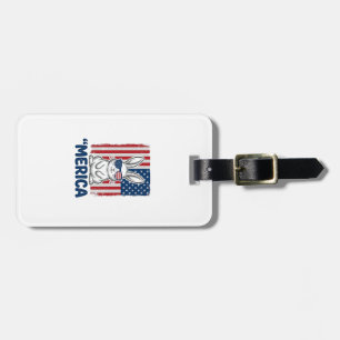 Étiquette À Bagage Vintage Merica T-shirt de lapin patriotique Design