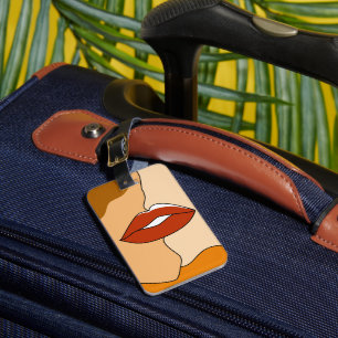 Étiquette À Bagage Vintage minimaliste Couple de baiser Abstrait