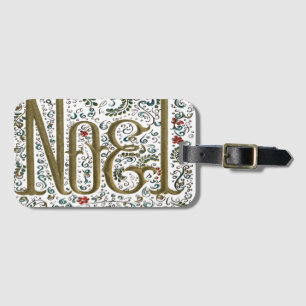 Étiquette À Bagage vintage noël poinsettia joyeux noel