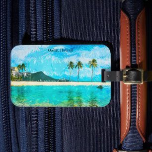 Étiquette À Bagage Vintage Oahu Hawaii Travel Island Paradise