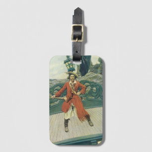 Étiquette À Bagage Vintage Pirates, capitaine Keitt par Howard Pyle