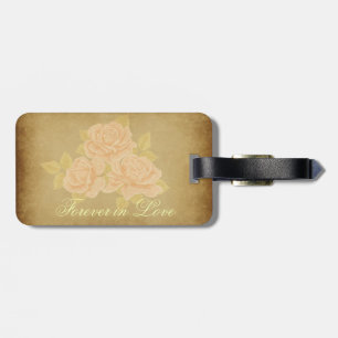 Étiquette À Bagage Vintage souvenir rose romantique rose