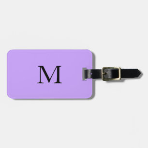Étiquette À Bagage Violet Lumière violet Monogramme Nom initial Cadea
