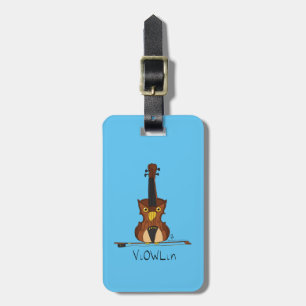 Étiquette À Bagage Violon Owl Cute Music Enfants