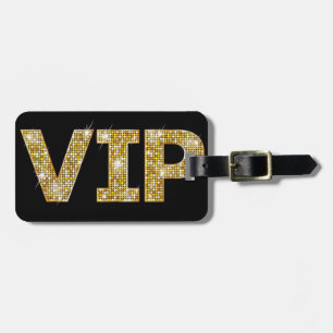 Étiquette À Bagage VIP Parties scintillant noir et or