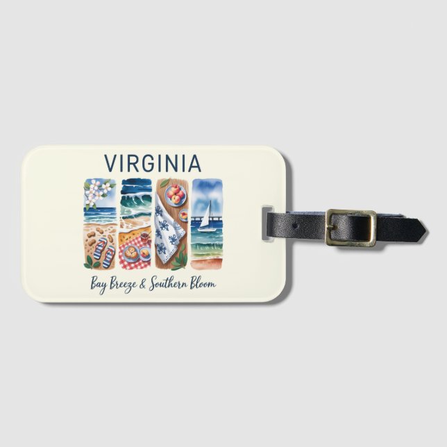 Étiquette À Bagage Virginia Bay Breeze & Southern Bloom (Devant Horizontal)