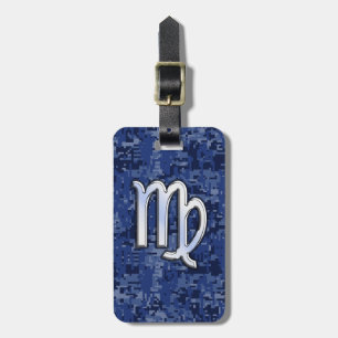 Étiquette À Bagage Virgo Zodiac Connexion Camouflage numérique bleu