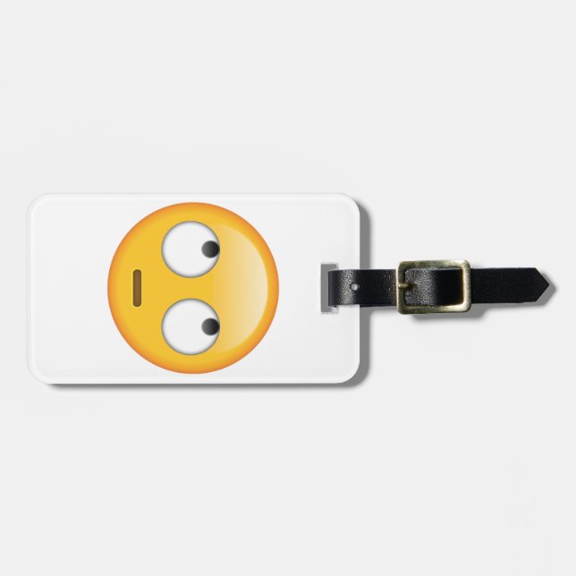 Étiquette À Bagage Visage avec les yeux roulants - Emoji (Devant horizontal)