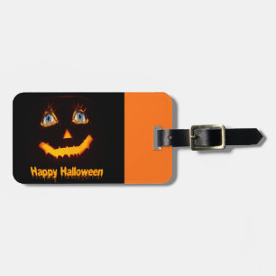 Étiquette À Bagage Visage citrouille d'Halloween effrayant avec les y