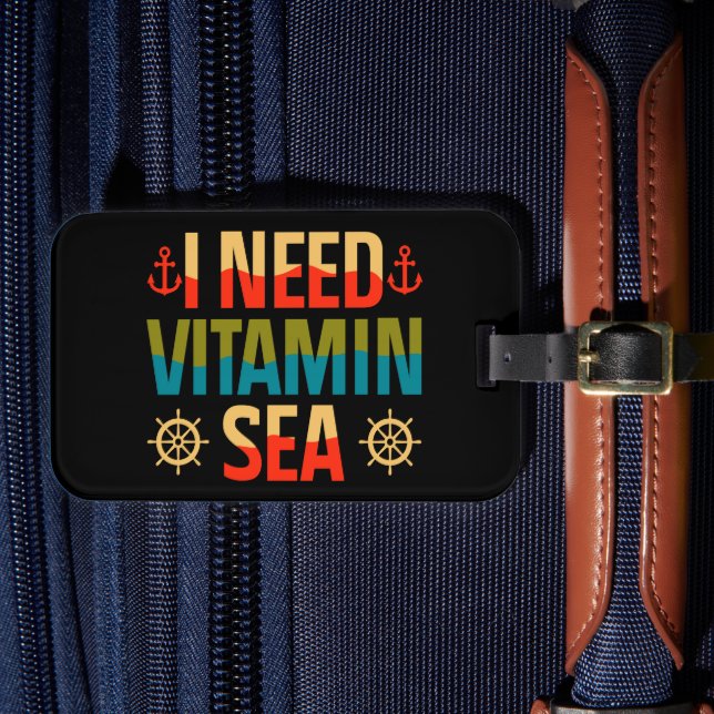 Étiquette À Bagage Vitamin Sea Boat Voilier Croisière Ocean Adventure (Insitu Rectoal 4)