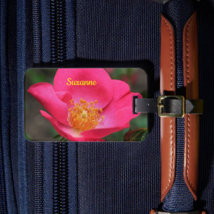 Étiquette À Bagage Vivid Pétales rose Personnalisé