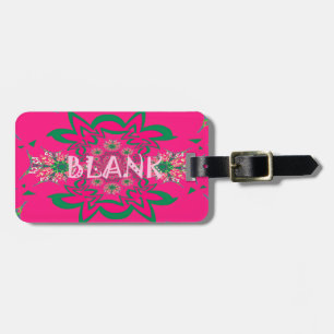 Étiquette À Bagage Vivid Vivid Bébé rose floral violet ombrage Monogr