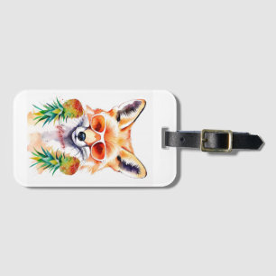 Étiquette À Bagage Vixen renard avec ananas renversé
