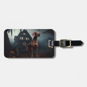 Étiquette À Bagage Vizsla Halloween effroi