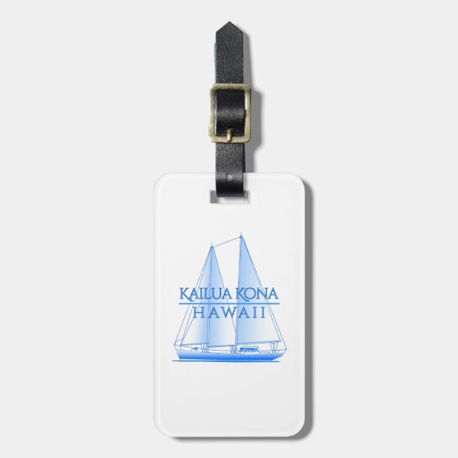 Étiquette À Bagage Voile nautique côtière de Kailua Kona (Devant Vertical)