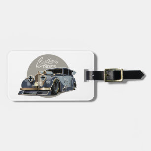 Étiquette À Bagage Voiture de course retro sci-fi personnalisée
