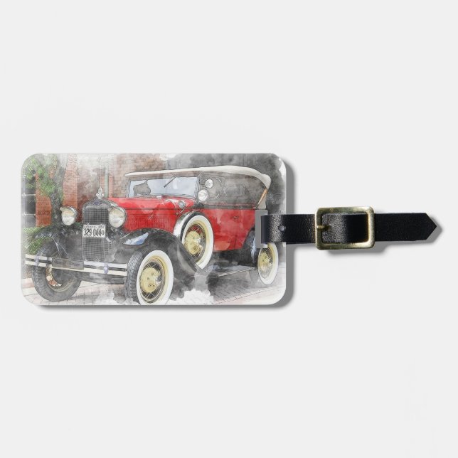 Étiquette À Bagage Voiture Vintage (Devant horizontal)