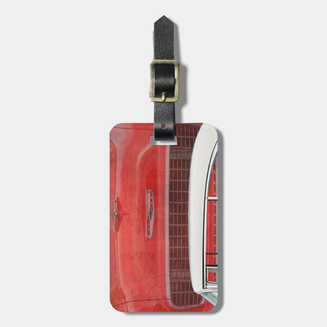 Étiquette À Bagage Voitures classiques Chevy Bel Air Dodge Rouge Blan (Devant Vertical)