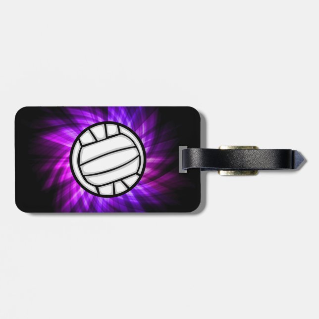 Étiquette À Bagage Volley-ball violet (Dos horizontal)