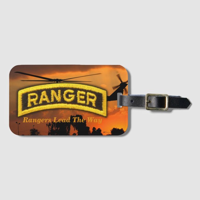 Étiquette À Bagage Vols d'anciens combattants Rangers aéroportés LRRP (Devant Horizontal)