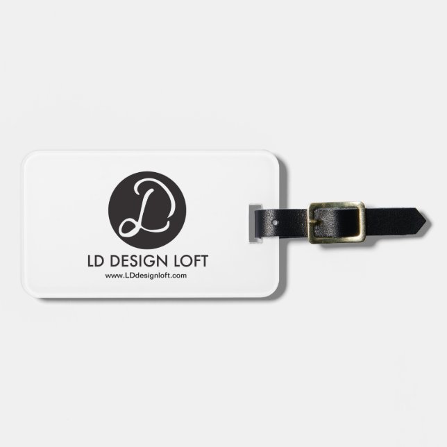 Étiquette À Bagage Votre Logo Ici, Simple, Personnalisable (Devant horizontal)