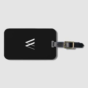 Étiquette À Bagage Votre monogramme en noir et blanc   