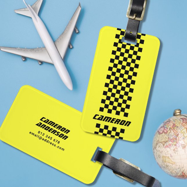 Étiquette À Bagage Votre nom Couleurs entièrement personnalisées À da (Créateur téléchargé)