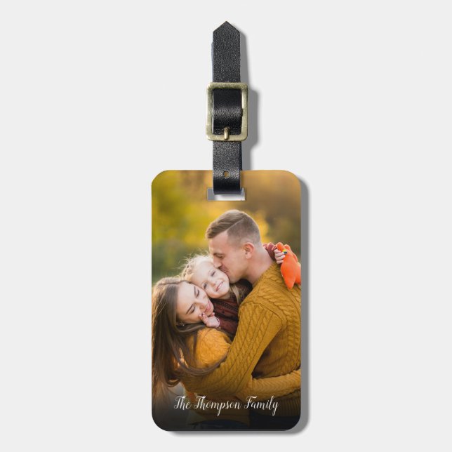 Étiquette À Bagage Votre photo de famille préférée (Devant Vertical)