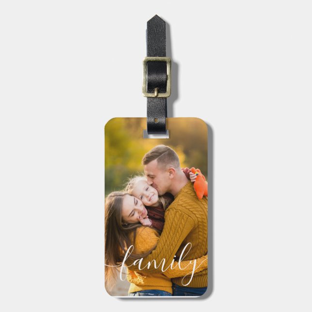 Étiquette À Bagage Votre photo de famille préférée (Devant Vertical)