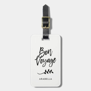 Étiquette À Bagage Voyage à la mode de manuscrit et de fève du