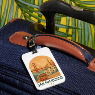 Étiquette À Bagage Voyage à San Francisco à l'ancienne