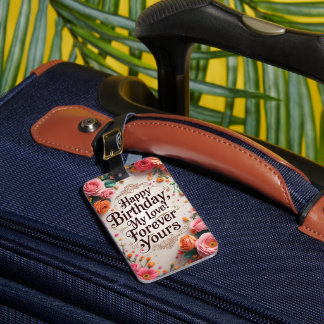 Étiquette À Bagage "Voyage avec Amour – Joyeux Anniversaire Mon Amour