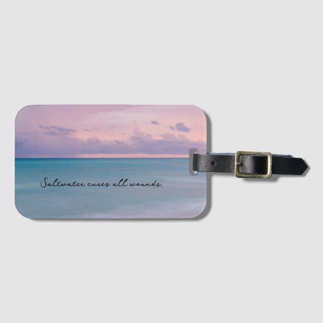 Étiquette À Bagage Voyage cadeau à thème avec photo de plage (Devant Horizontal)
