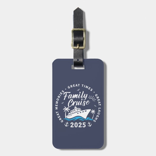 Étiquette À Bagage Voyage de croisière sur mesure en famille (Devant Vertical)