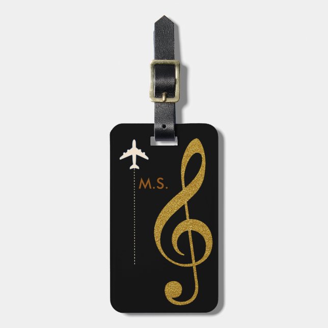 Étiquette À Bagage voyage de musique (Devant Vertical)