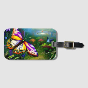 Étiquette À Bagage Voyage de papillon Imaginaire