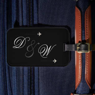 Étiquette À Bagage Voyage des initiales personnalisées du couple