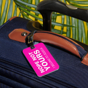 Étiquette À Bagage Voyage drôle personnalisé Rose clair