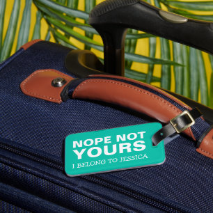 Étiquette À Bagage Voyage drôle personnalisé   Vert menthe