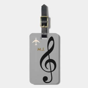 Étiquette À Bagage voyage du musicien de clé treble