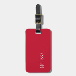 Étiquette À Bagage Voyage monogramme, rouge cerise