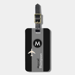 Étiquette À Bagage voyage personnalisé . élégant monogramme moderne n