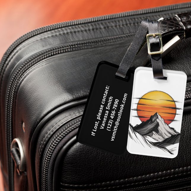Étiquette À Bagage Voyage Vacances Aventure Mountain Cloud Paysage (Créateur téléchargé)