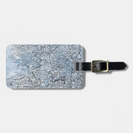 Étiquette À Bagage Voyage vintage de carte de région du Pays de