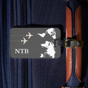 Étiquette À Bagage Voyageur d'avion élégant