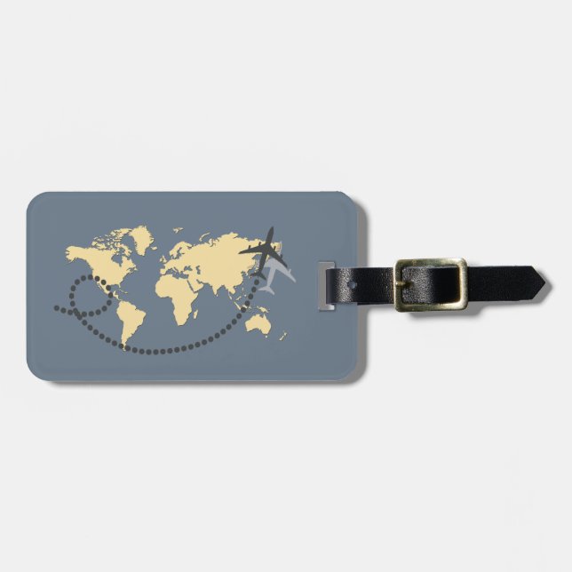 Étiquette À Bagage Voyons l'illustration du monde (Devant horizontal)