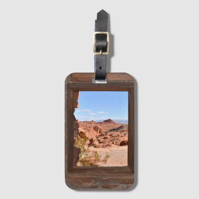 Étiquette À Bagage Vue cabine sur la Vallée du Feu (Devant Vertical)