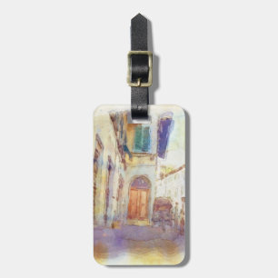 Étiquette À Bagage Vue de Florence sur l'aquarelle artistique
